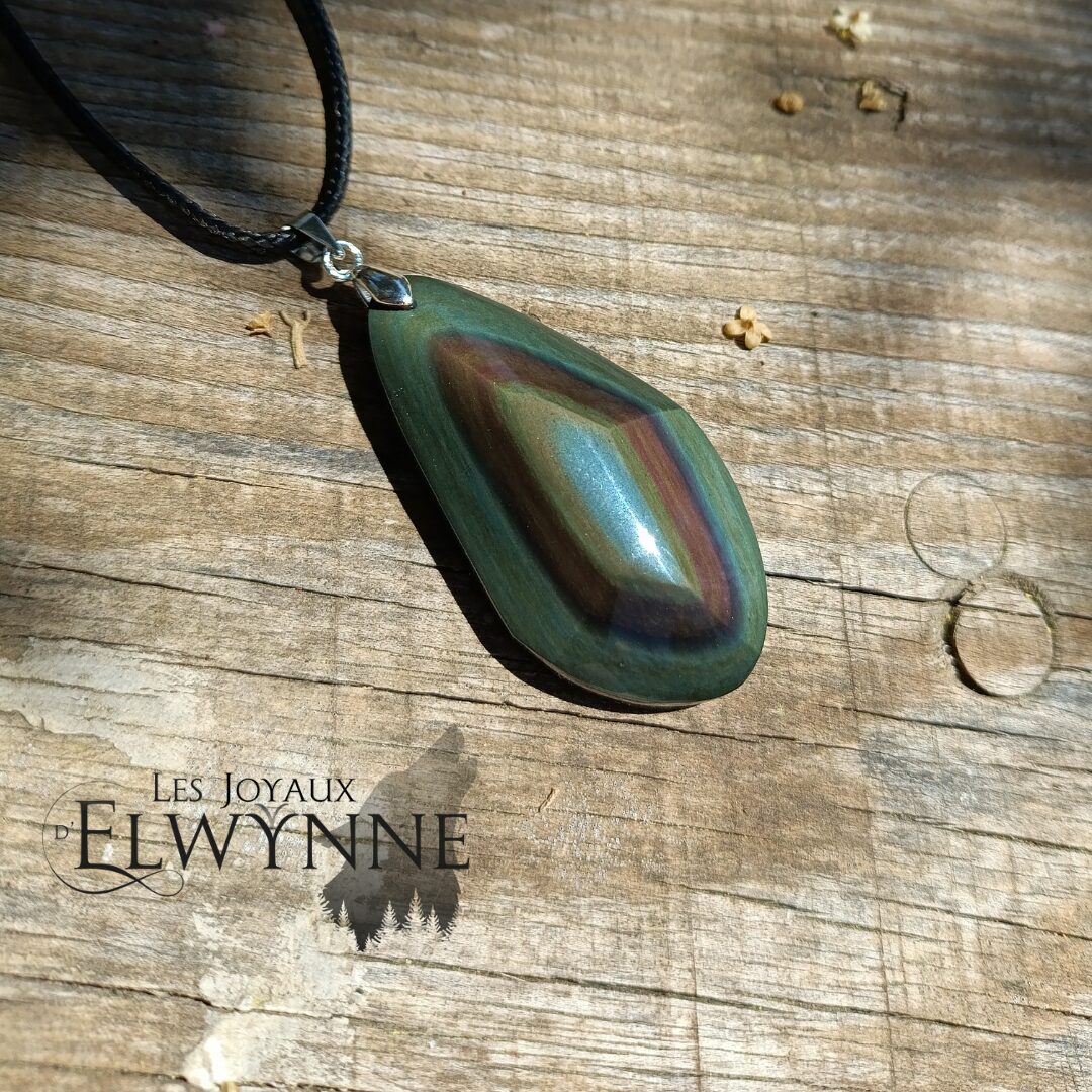 Pendentif en Œil céleste (Obsidienne Arc-en-ciel) – Image 2