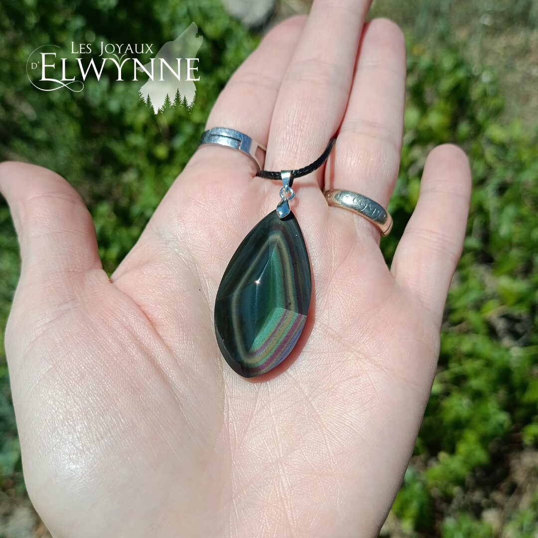 Pendentif en Œil céleste (Obsidienne Arc-en-ciel) – Image 3