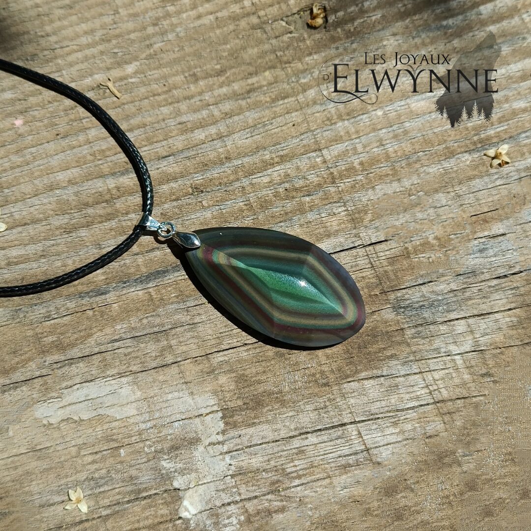Pendentif en Œil céleste (Obsidienne Arc-en-ciel) – Image 2