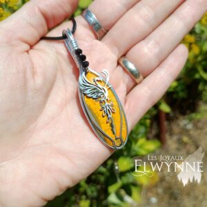 Pendentif Phénix et sa jaspe Bumblebee