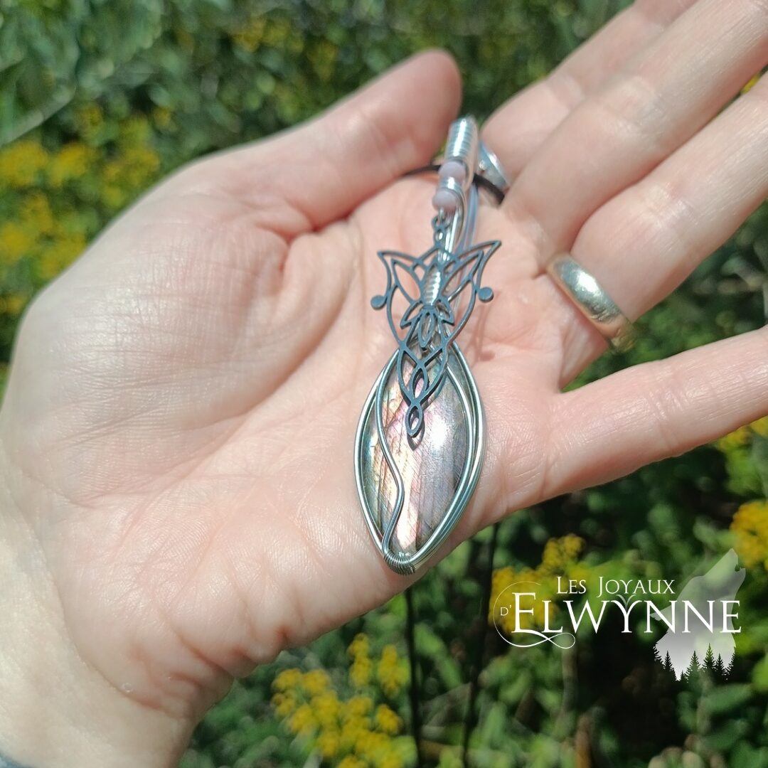Pendentif L'étoile du soir et sa Labradorite rose/violette 🔥 Rare 🔥 – Image 3