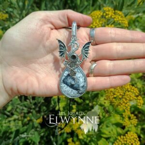 Pendentif Dragon et son agate dendritique