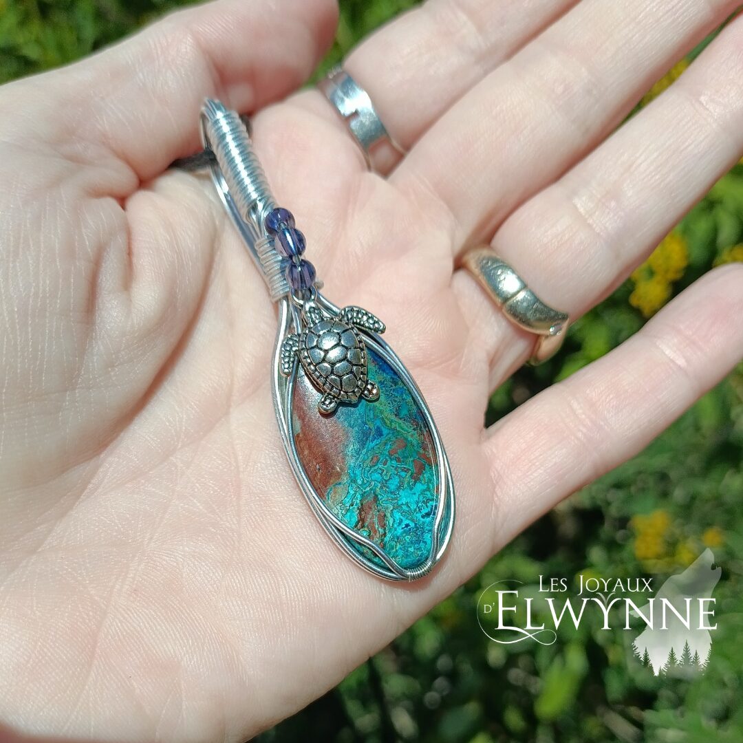 Pendentif Tortue et sa Shattuckite – Image 3