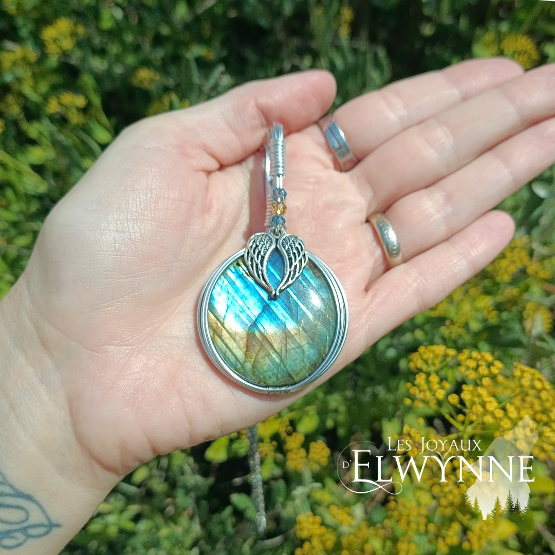 Pendentif Ailes d'ange et sa Labradorite – Image 3