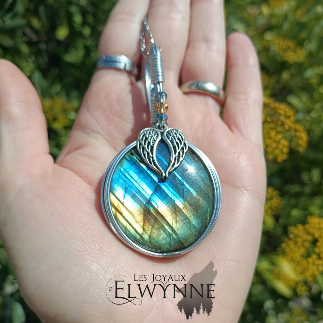 Pendentif Ailes d'ange et sa Labradorite – Image 2