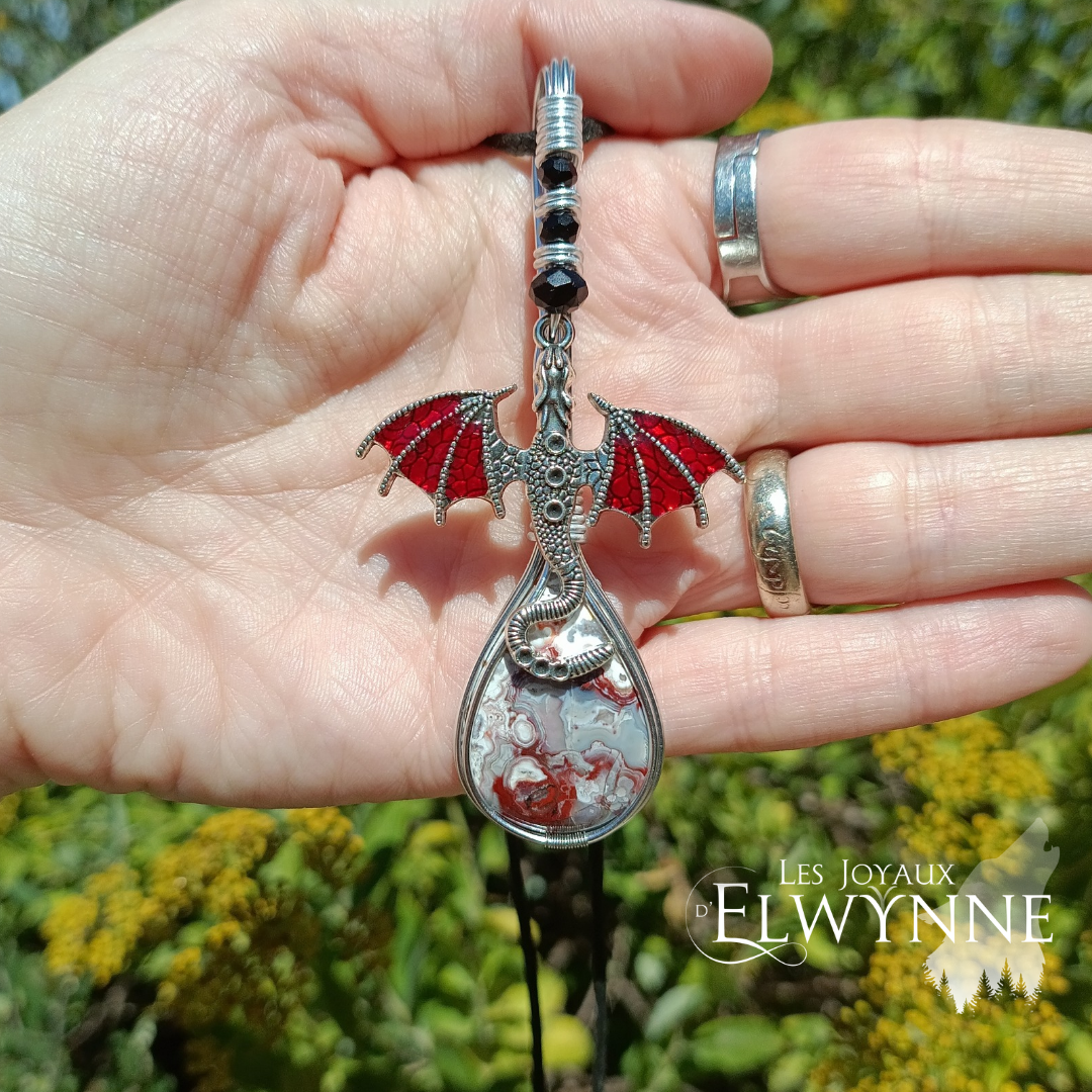 Pendentif Dragon et son agate dendritique – Image 3