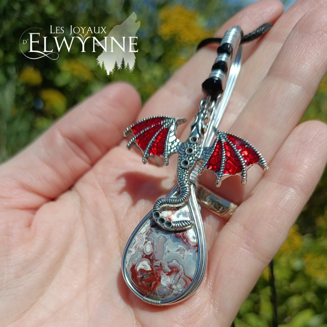 Pendentif Dragon et son agate dendritique – Image 2