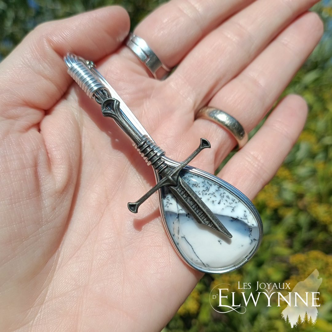 Pendentif Épée et son agate dendritique – Image 3