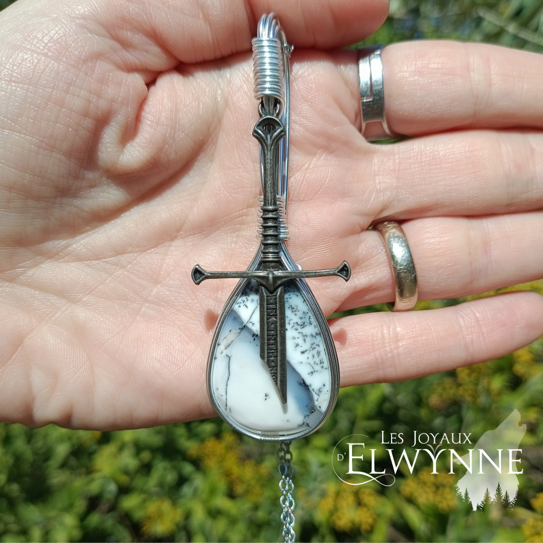 Pendentif Épée et son agate dendritique – Image 4