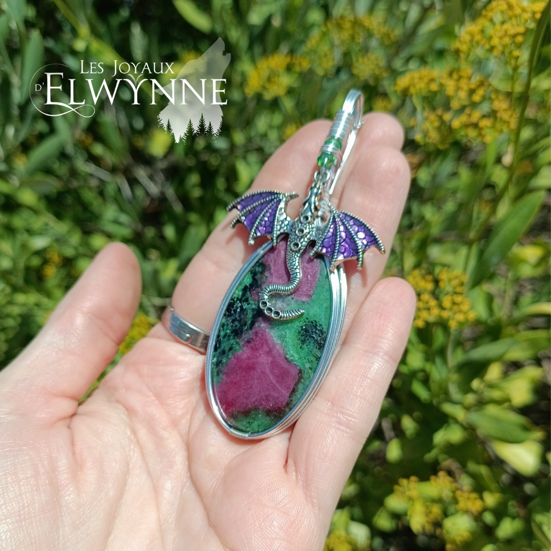 Pendentif Dragon et son Rubis Zoïzite – Image 3