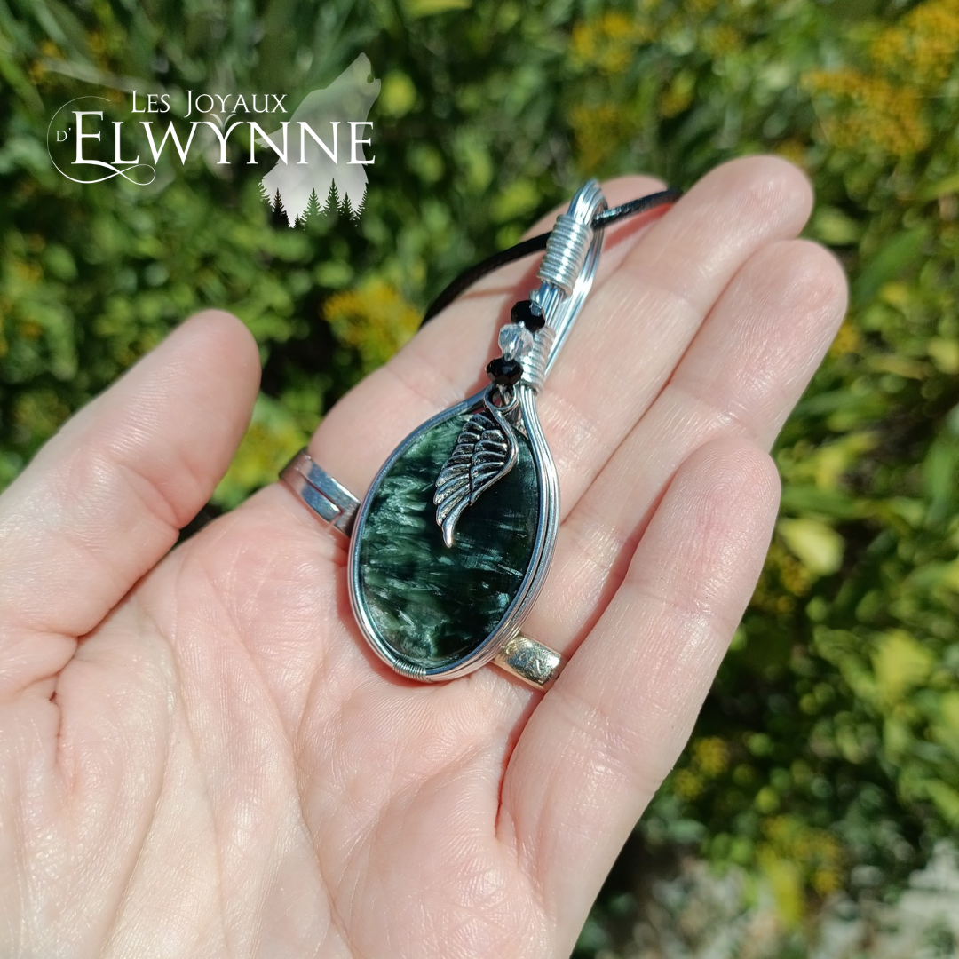 Pendentif aile d'ange et sa Séraphinite – Image 3