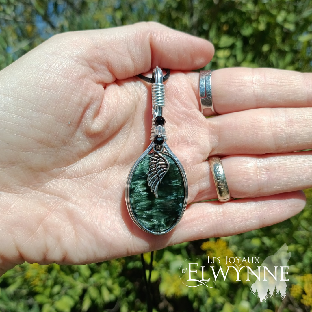 Pendentif aile d'ange et sa Séraphinite – Image 4