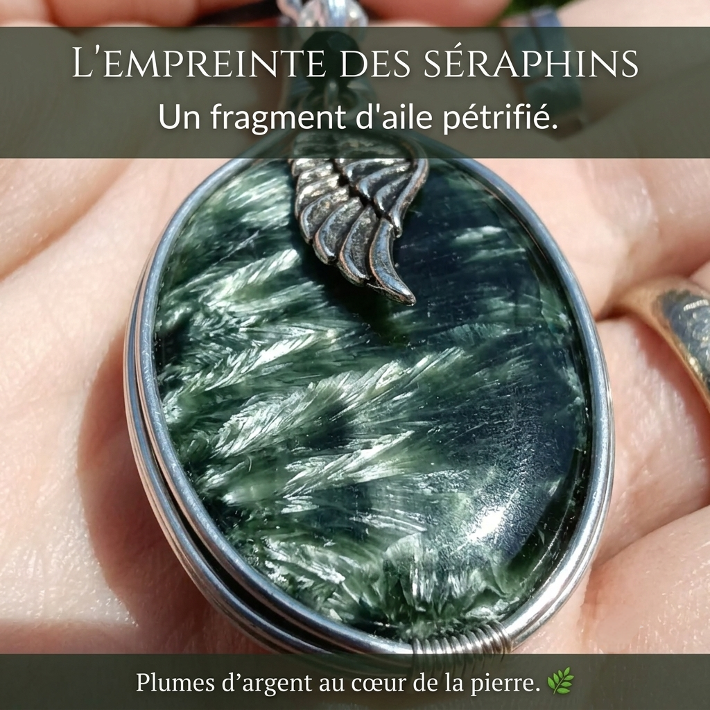 Pendentif aile d'ange et sa Séraphinite – Image 2