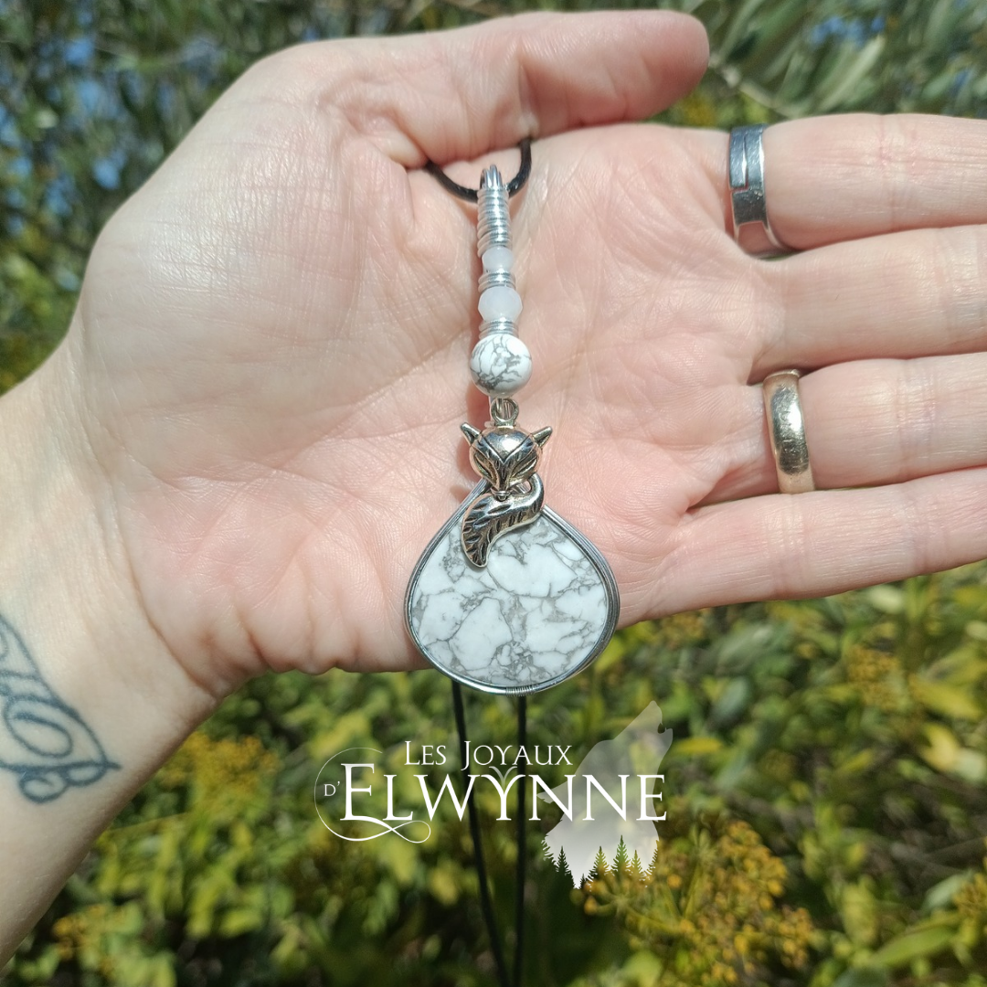 Pendentif Renard et sa Howlite – Image 3