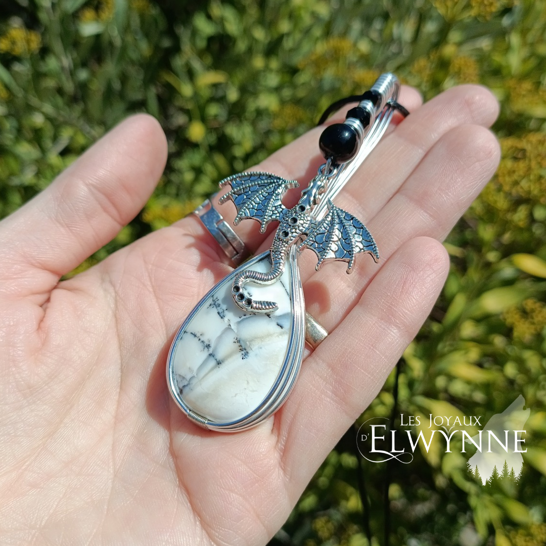 Pendentif Dragon et son agate dendritique – Image 2