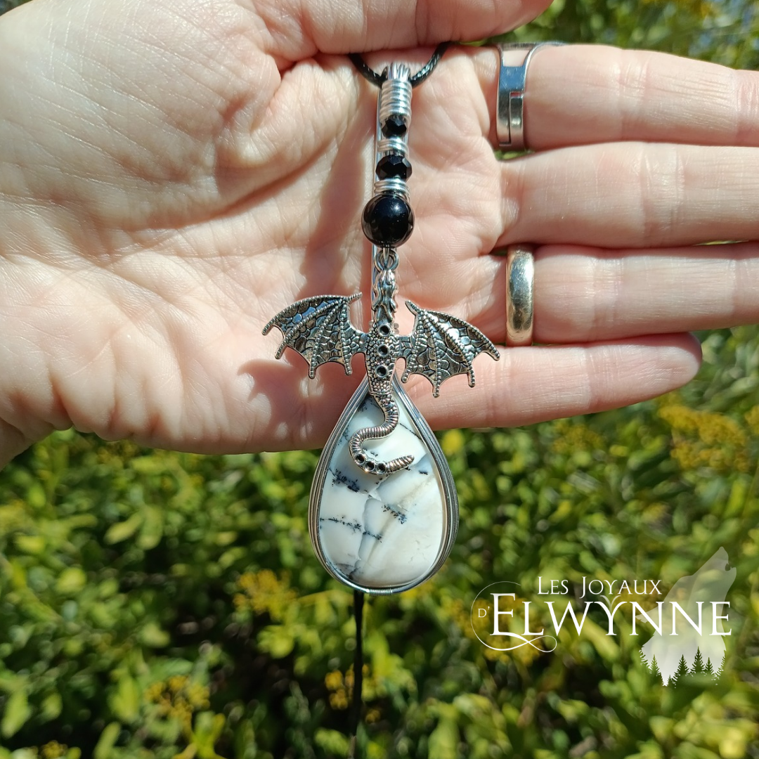 Pendentif Dragon et son agate dendritique – Image 3