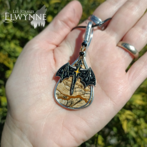 Pendentif Dragon et sa jaspe paysage