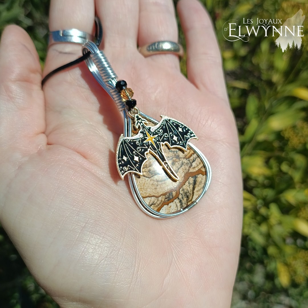 Pendentif Dragon et sa jaspe paysage – Image 2