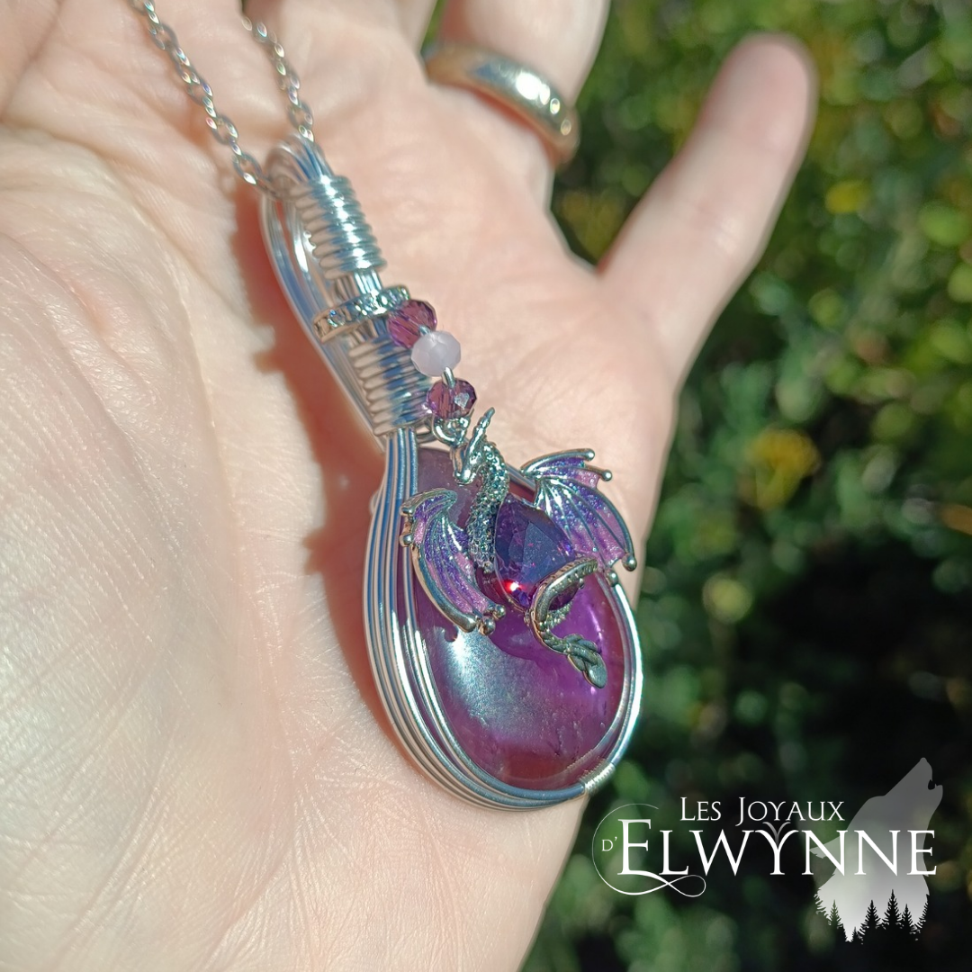 Pendentif Dragon et son améthyste