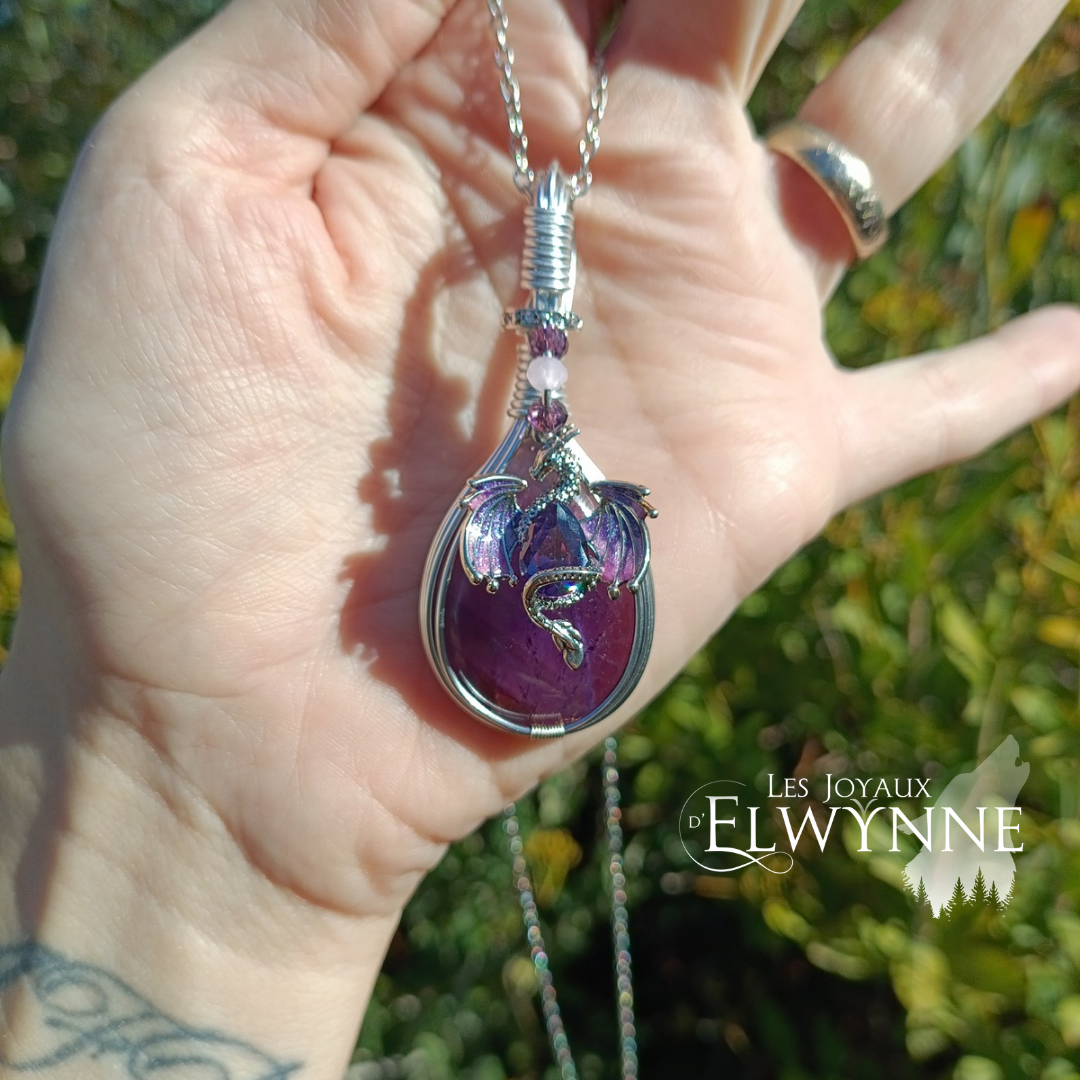 Pendentif Dragon et son améthyste – Image 3
