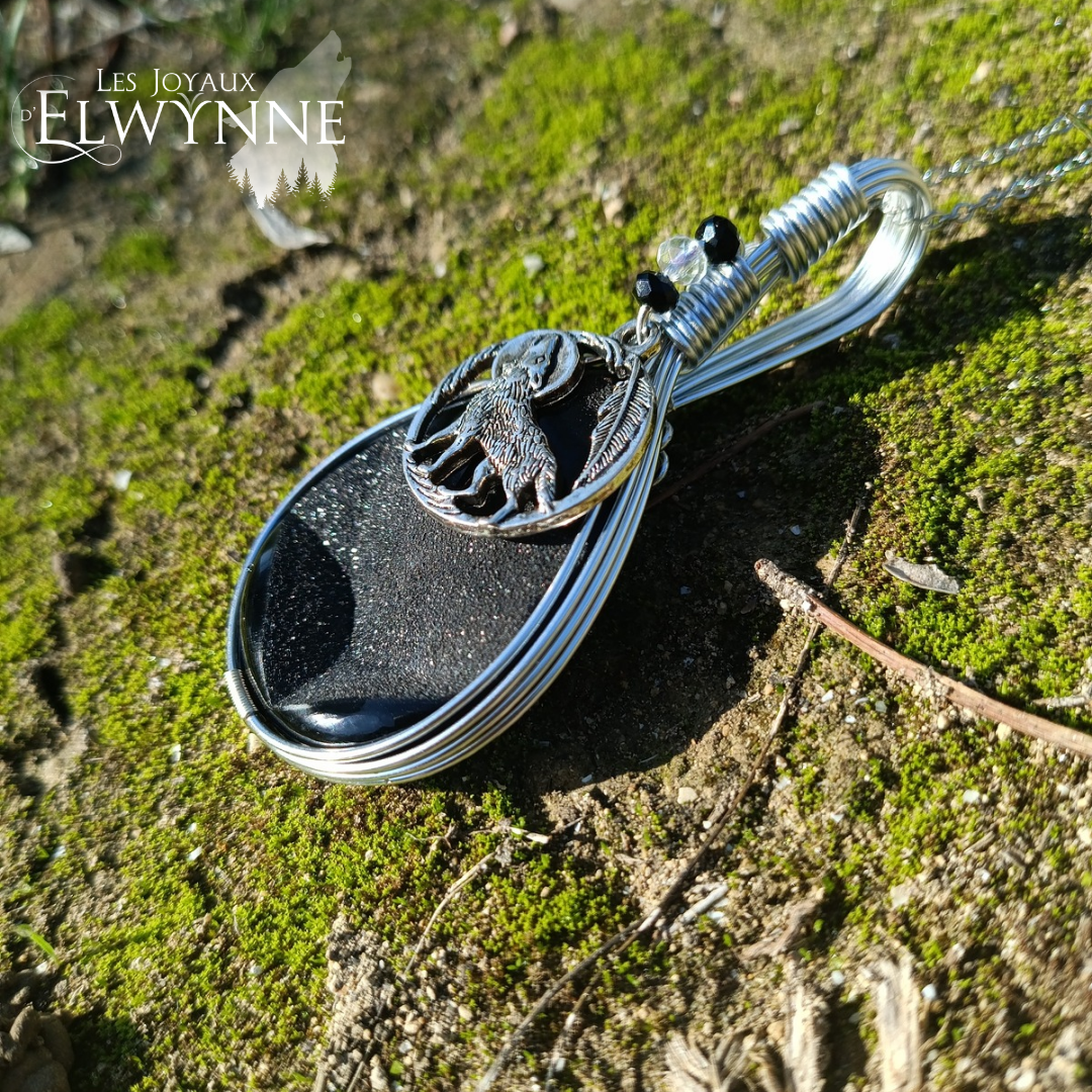 Pendentif Loup et son agate druzy – Image 7