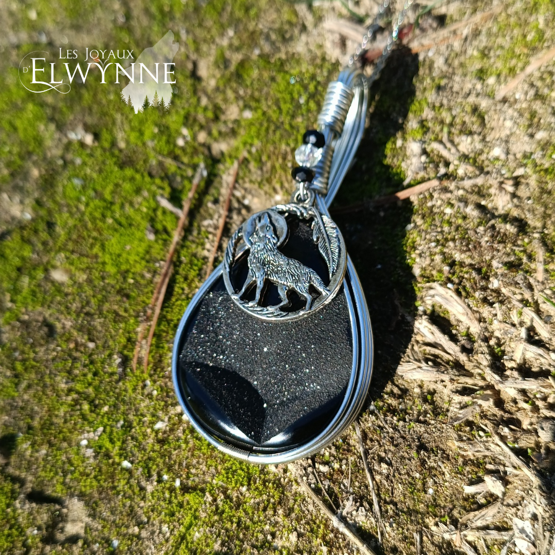 Pendentif Loup et son agate druzy – Image 6